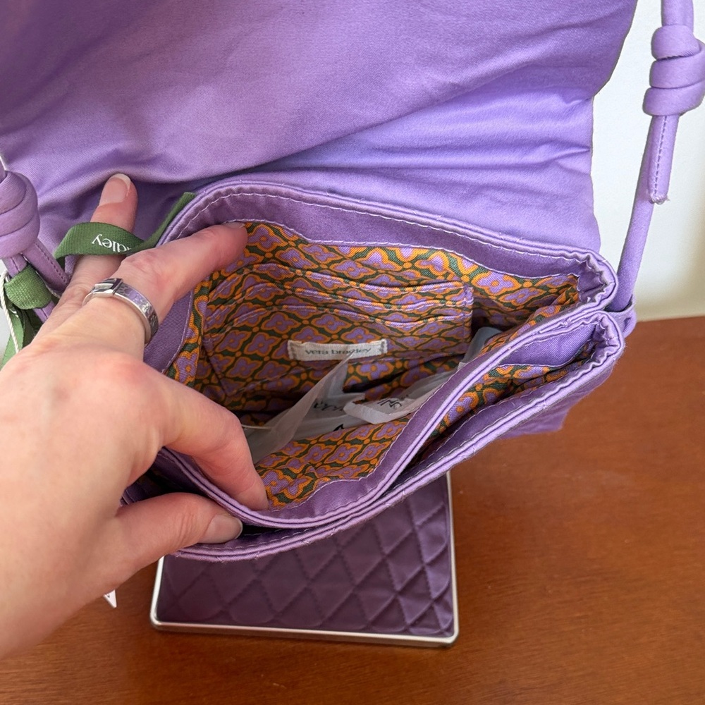 Vera Bradley Quilted Purple Crossbody Bag - Picture 5 of 10